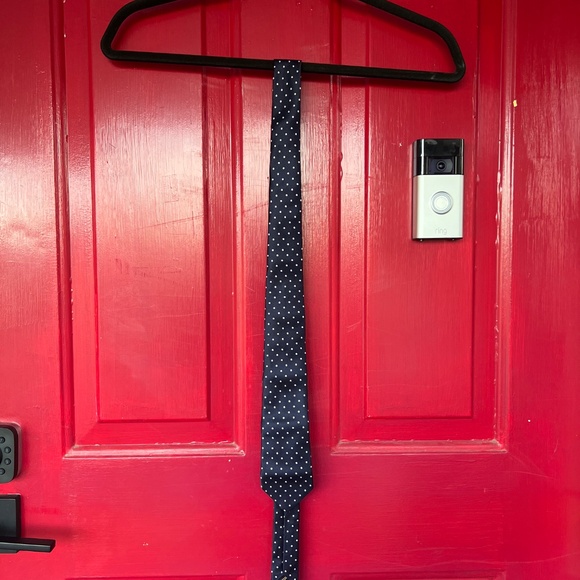 Brooks Brothers Fleece New Men's Navy Blue White Polka Dot Black Tie Formal - Picture 2 of 5